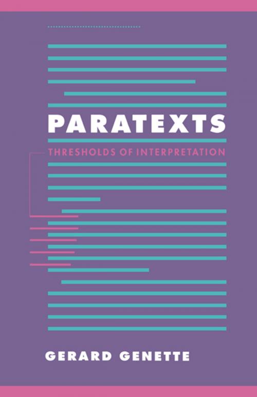 Cover of the book Paratexts by Gerard Genette, Cambridge University Press