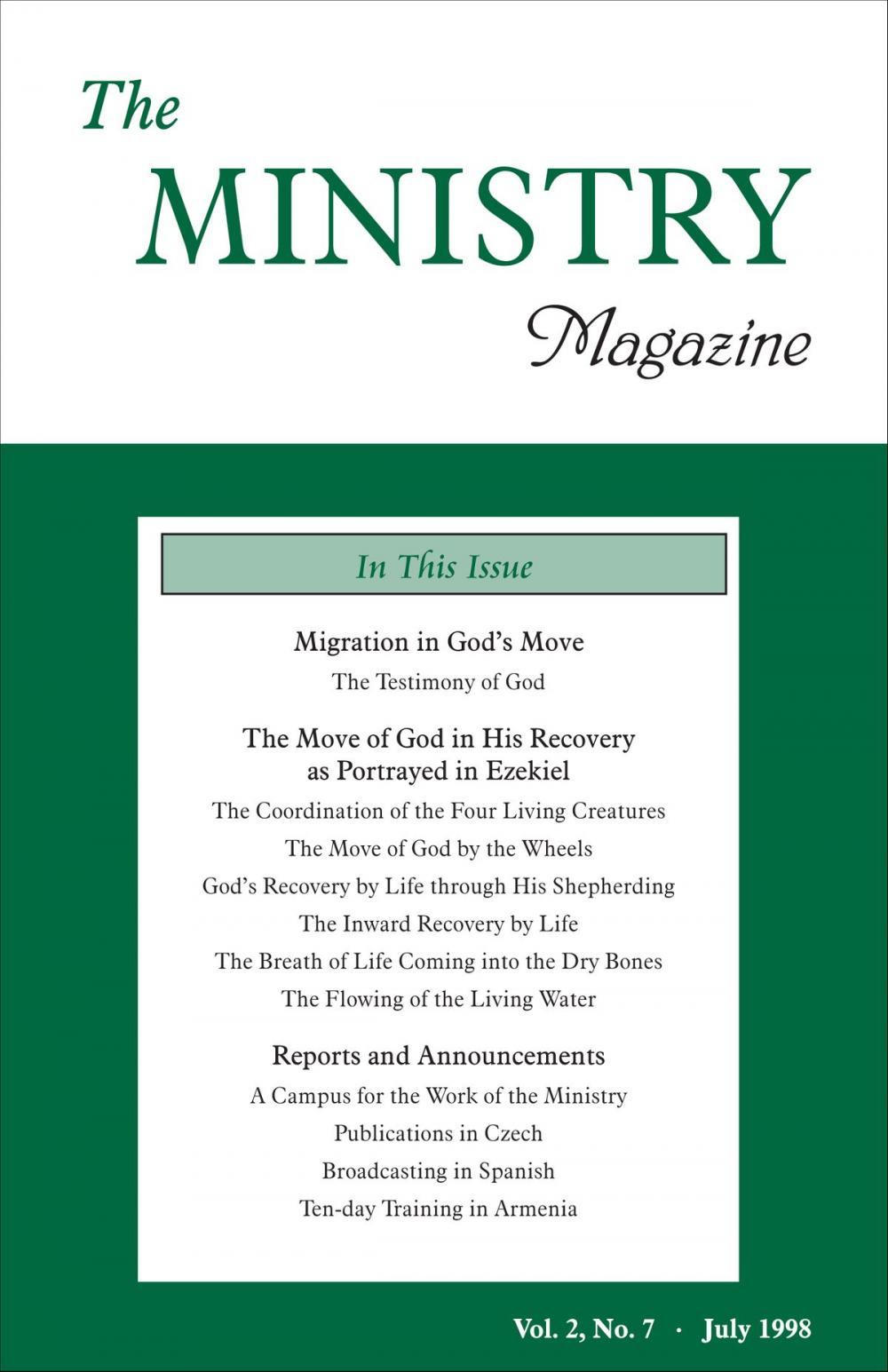 Big bigCover of The Ministry of the Word, Vol. 2, No 7