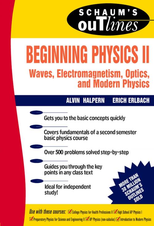 Cover of the book Schaum's Outline of Preparatory Physics II: Electricity and Magnetism, Optics, Modern Physics by Alvin Halpern, Erich Erlbach, McGraw-Hill Education