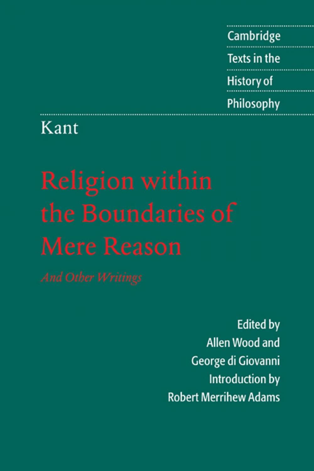 Big bigCover of Kant: Religion within the Boundaries of Mere Reason