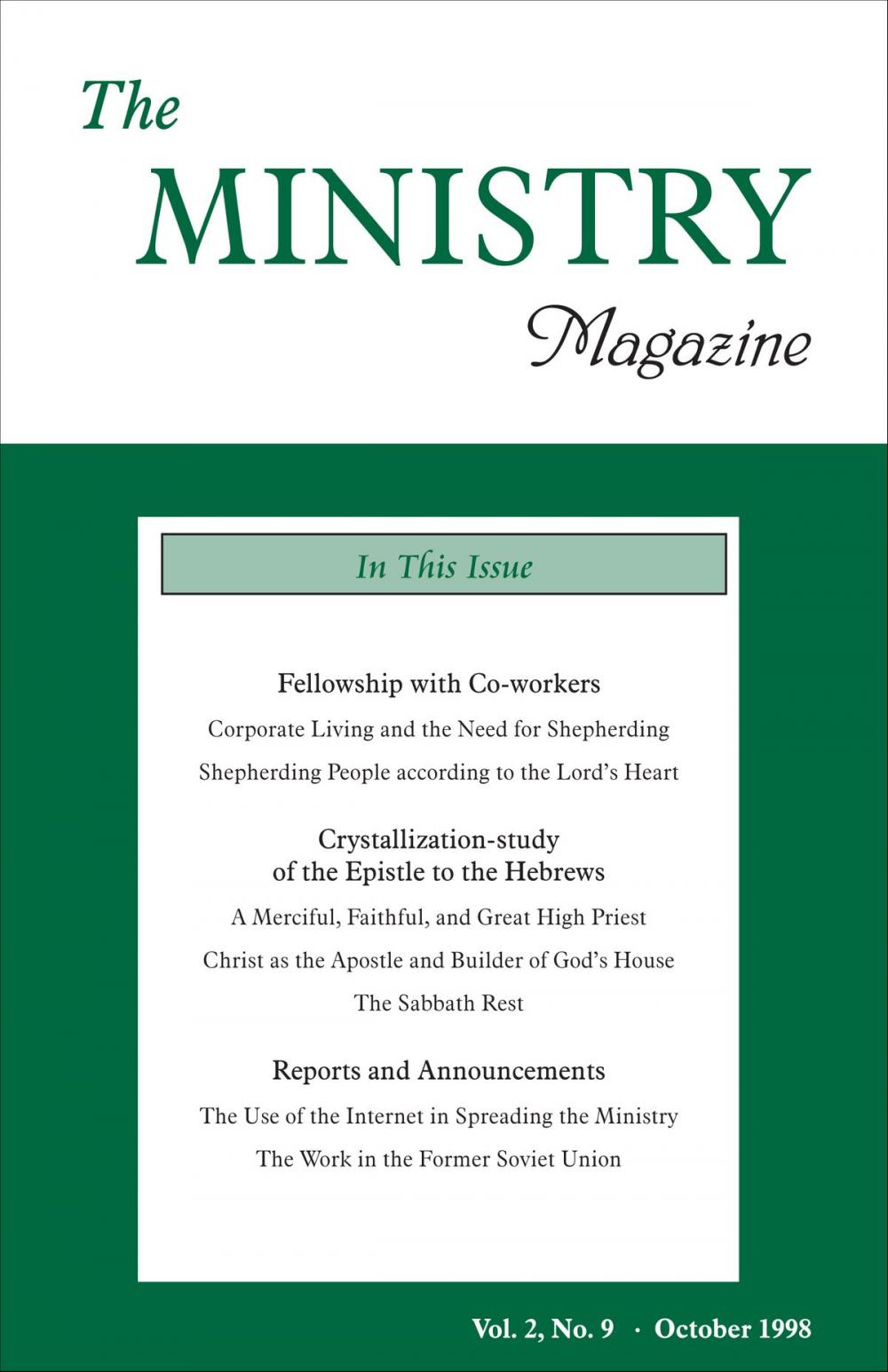 Big bigCover of The Ministry of the Word, Vol. 2, No 9