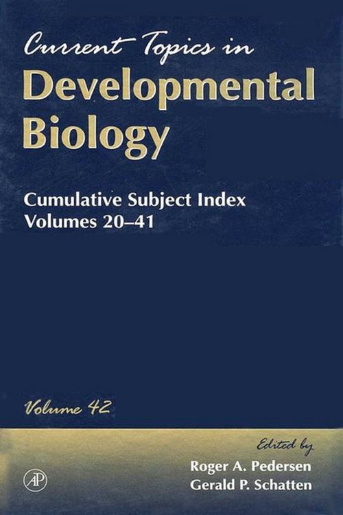 Cover of the book Cumulative Subject Index by Roger A. Pedersen, Gerald P. Shatten, Elsevier Science