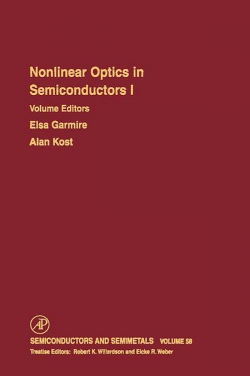 Cover of the book Nonlinear Optics in Semiconductors I by Eicke R. Weber, Elsa Garmire, Alan Kost, R. K. Willardson, Elsevier Science