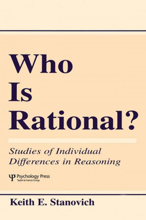Cover of the book Who Is Rational? by Keith E. Stanovich, Taylor and Francis