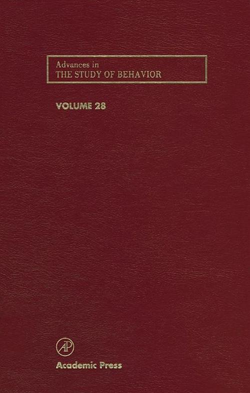 Cover of the book Advances in the Study of Behavior by Peter J.B. Slater, Jay S. Rosenblatt, Timothy J. Roper, Charles T. Snowdon, Elsevier Science