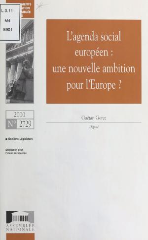 Cover of the book L'Agenda social européen : Une nouvelle ambition pour l'Europe by Philippe Lombard