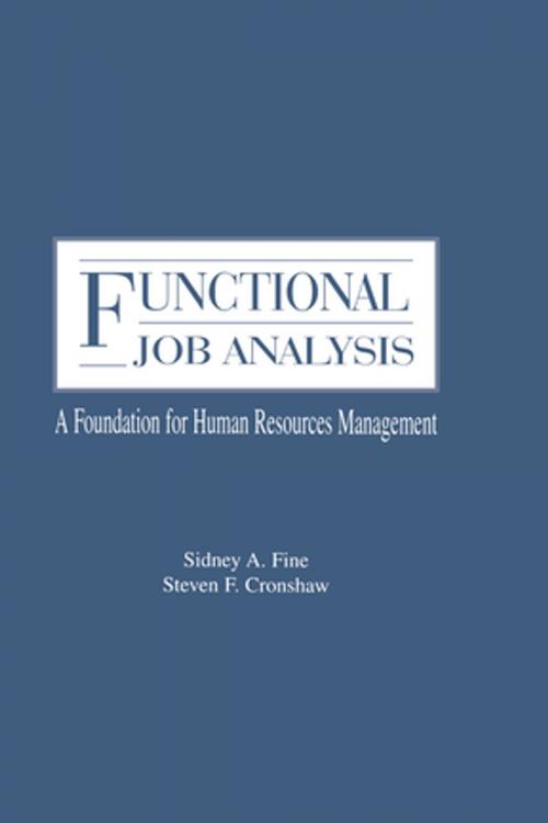 Cover of the book Functional Job Analysis by Sidney A. Fine, Steven F. Cronshaw, Taylor and Francis