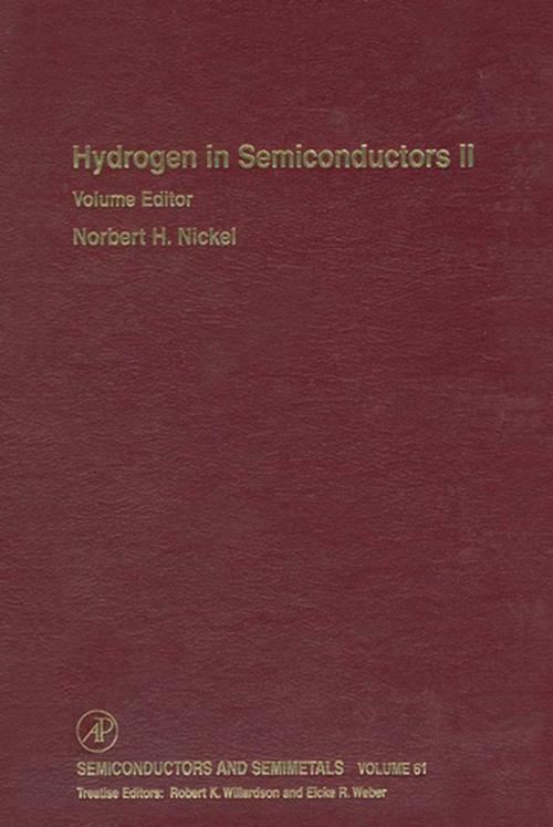 Cover of the book Hydrogen in Semiconductors II by Eicke R. Weber, Norbert H. Nickel, R. K. Willardson, Elsevier Science