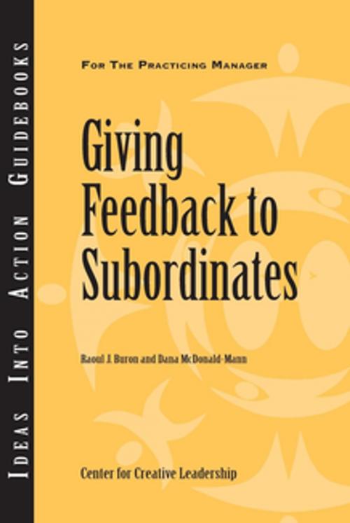 Cover of the book Giving Feedback to Subordinates by Buron, McDonald-Mann, Center for Creative Leadership