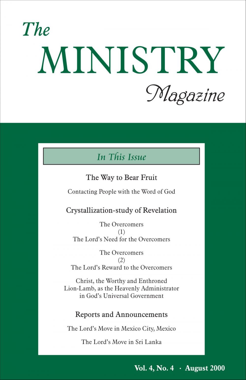 Big bigCover of The Ministry of the Word, Vol. 4, No 4