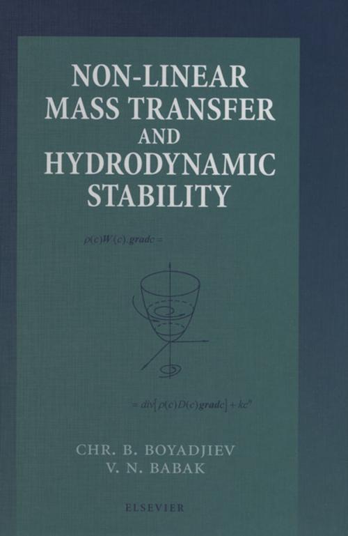 Cover of the book Non-Linear Mass Transfer and Hydrodynamic Stability by , Elsevier Science