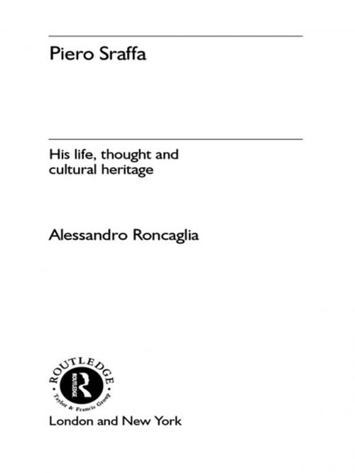 Cover of the book Piero Sraffa by Alessandro Roncaglia, Taylor and Francis