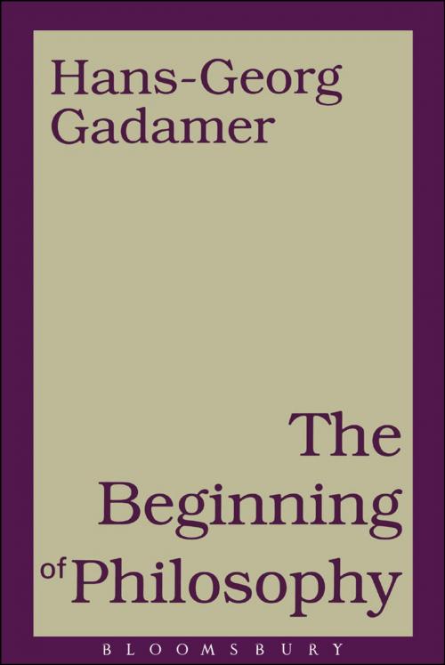 Cover of the book Beginning of Philosophy by Hans-Georg Gadamer, Bloomsbury Publishing