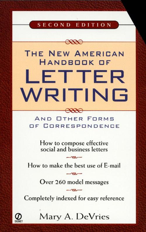 Cover of the book The New American Handbook of Letter Writing by Mary A. De Vries, Penguin Publishing Group