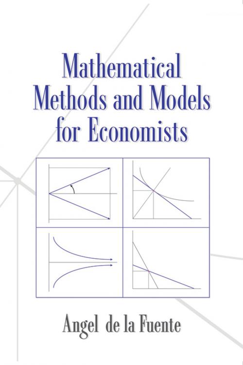 Cover of the book Mathematical Methods and Models for Economists by Angel de la Fuente, Cambridge University Press