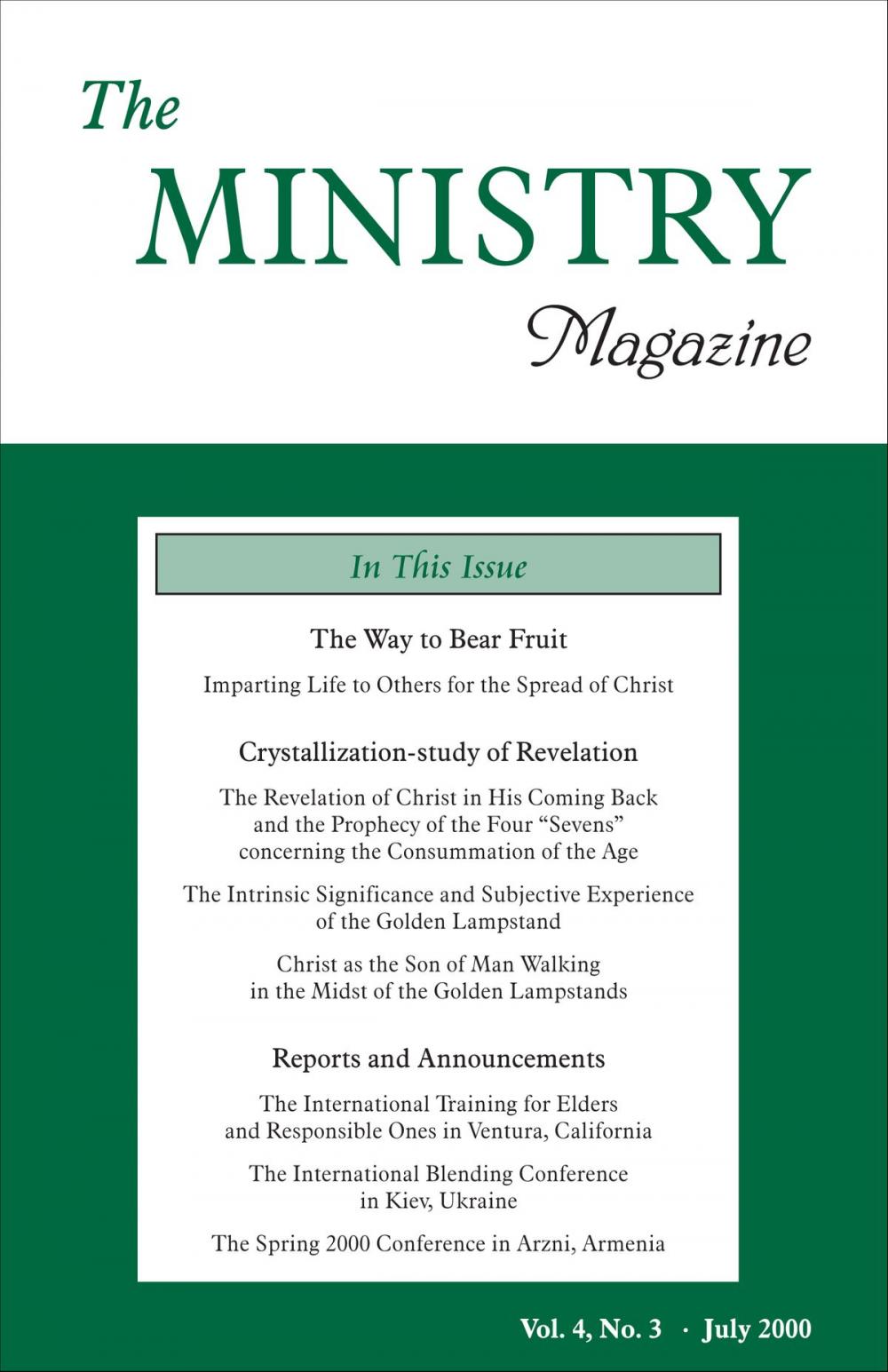 Big bigCover of The Ministry of the Word, Vol. 4, No 3