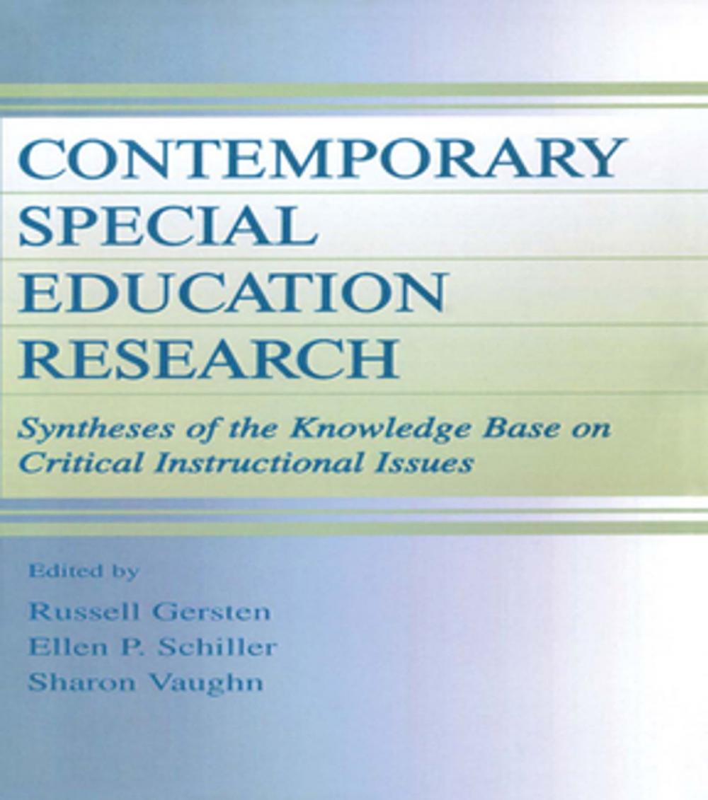 Big bigCover of Contemporary Special Education Research