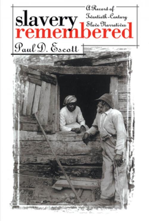 Cover of the book Slavery Remembered by Paul D. Escott, The University of North Carolina Press