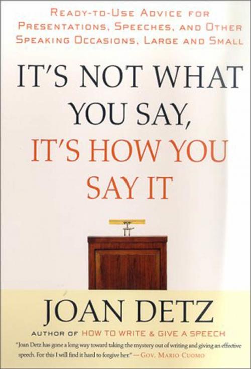 Cover of the book It's Not What You Say, It's How You Say It by Joan Detz, St. Martin's Press