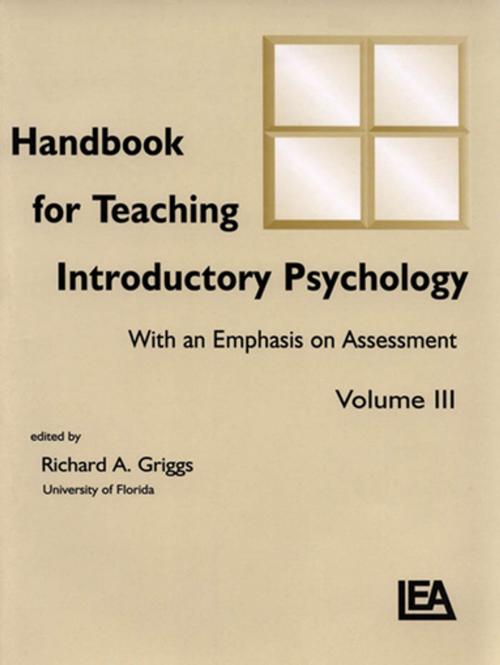 Cover of the book Handbook for Teaching Introductory Psychology by , Taylor and Francis