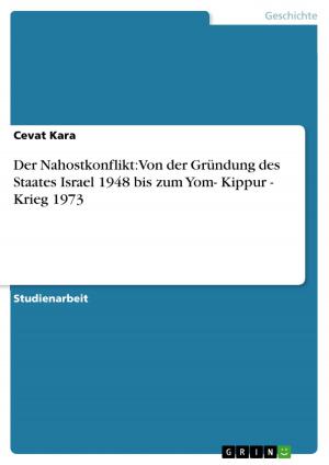 Cover of the book Der Nahostkonflikt: Von der Gründung des Staates Israel 1948 bis zum Yom- Kippur - Krieg 1973 by Juliana Vianna da Nobrega