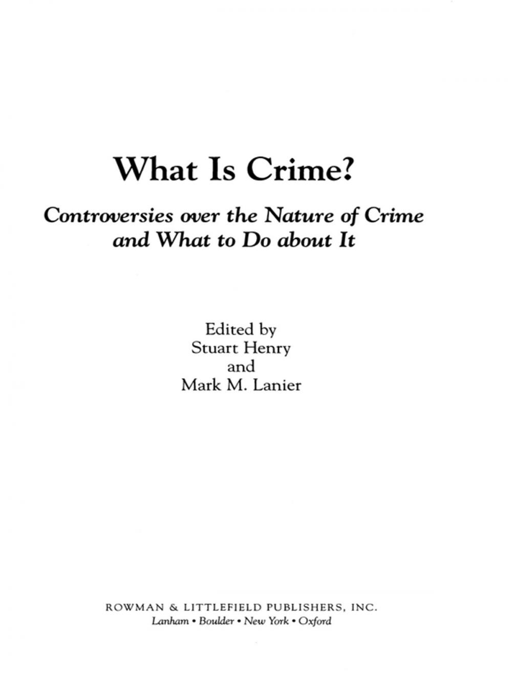Big bigCover of What Is Crime?