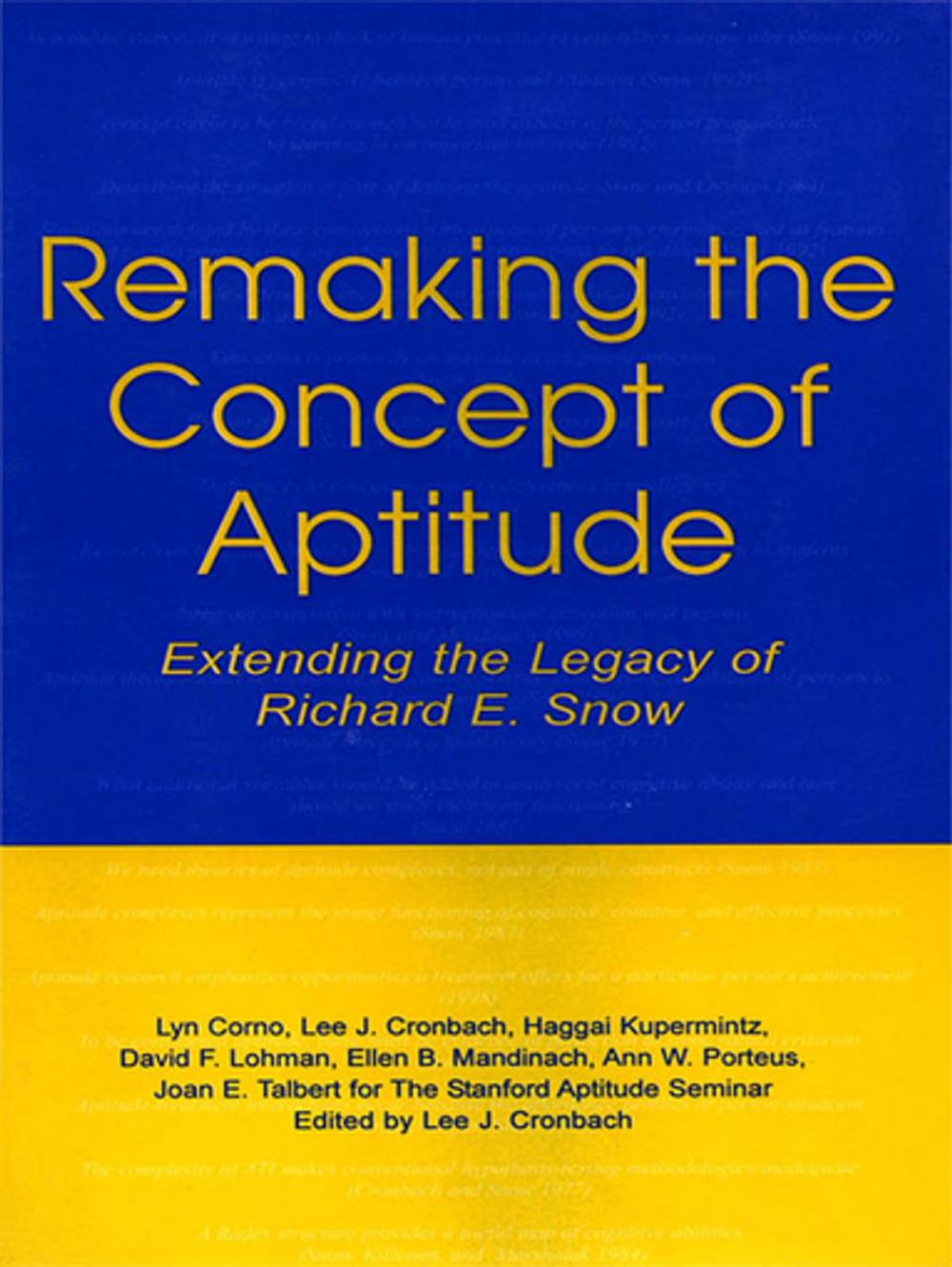 Big bigCover of Remaking the Concept of Aptitude