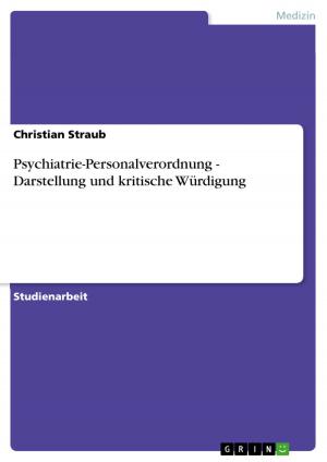 Cover of the book Psychiatrie-Personalverordnung - Darstellung und kritische Würdigung by Thomas Lücht