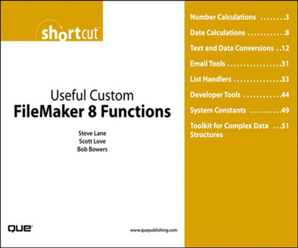 Big bigCover of Useful Custom FileMaker 8 Functions (Digital Short Cut)