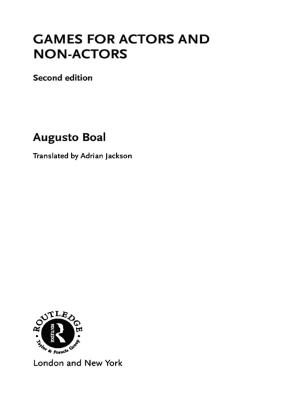 Cover of the book Games for Actors and Non-Actors by Ricardo Bayon, Nathaniel Carroll, Jessica Fox