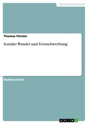 Cover of the book Sozialer Wandel und Fernsehwerbung by Conny Meyer