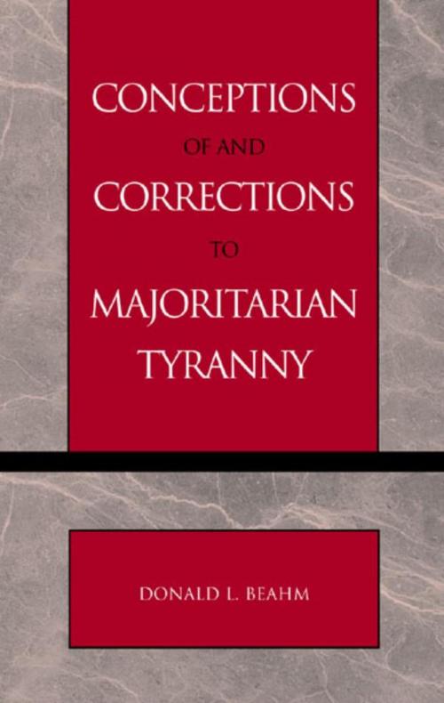 Cover of the book Conceptions of and Corrections to Majoritarian Tyranny by Donald L. Beahm, Lexington Books
