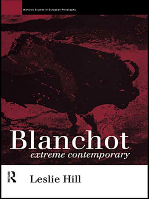 Cover of the book Blanchot by Leslie Hill, Taylor and Francis