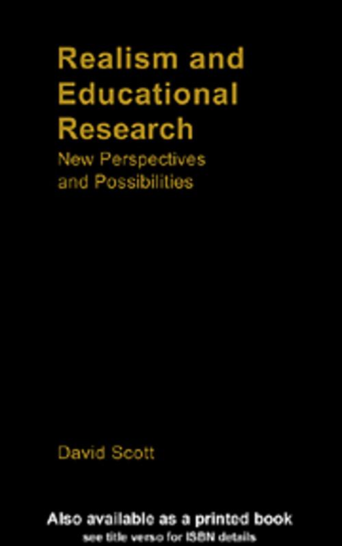 Cover of the book Realism and Educational Research by David Scott, Taylor and Francis