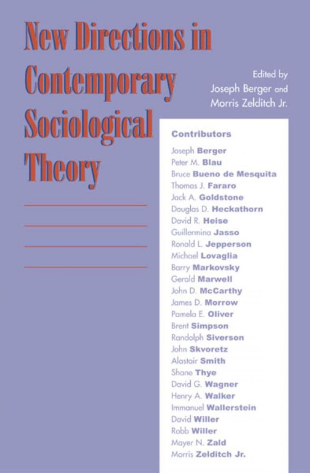 Big bigCover of New Directions in Contemporary Sociological Theory