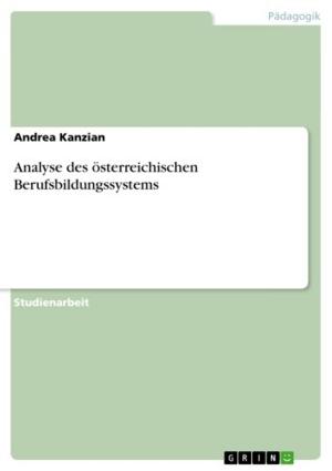 Cover of the book Analyse des österreichischen Berufsbildungssystems by Stefanie Hiller