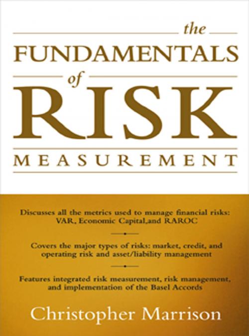 Cover of the book The Fundamentals of Risk Measurement by Christopher Marrison, McGraw-Hill Education