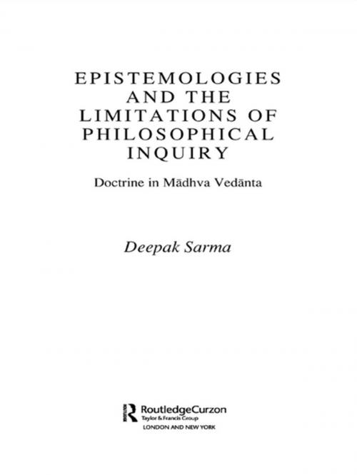 Cover of the book Epistemologies and the Limitations of Philosophical Inquiry by Deepak Sarma, Taylor and Francis