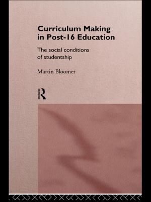 Cover of the book Curriculum Making in Post-16 Education by Jeremy A Sabloff