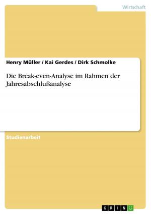 Cover of the book Die Break-even-Analyse im Rahmen der Jahresabschlußanalyse by Thamer Alhazzaa