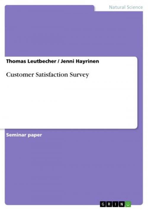 Cover of the book Customer Satisfaction Survey by Thomas Leutbecher, Jenni Hayrinen, GRIN Publishing