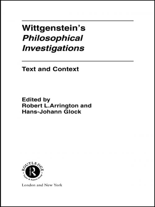 Cover of the book Wittgenstein's Philosophical Investigations by , Taylor and Francis