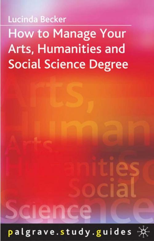 Cover of the book How to Manage your Arts, Humanities and Social Science Degree by Lucinda Becker, Palgrave Macmillan