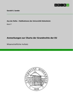 Cover of the book Anmerkungen zur Charta der Grundrechte der EU by Annette Sandner