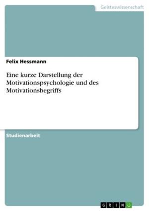 Cover of the book Eine kurze Darstellung der Motivationspsychologie und des Motivationsbegriffs by Fabian Lukas