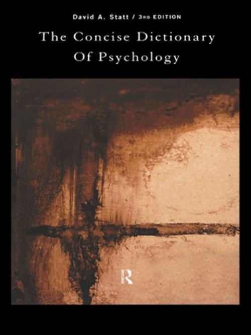 Cover of the book The Concise Dictionary of Psychology by David Statt, Taylor and Francis
