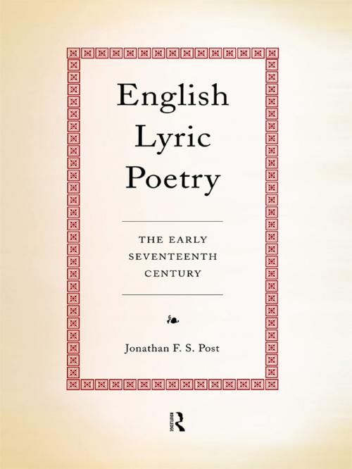 Cover of the book English Lyric Poetry by Jonathan Post, Taylor and Francis