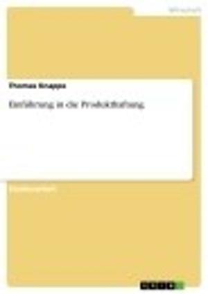 Cover of the book Einführung in die Produkthaftung by Hanna-Marei Steininger