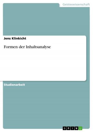 Cover of the book Formen der Inhaltsanalyse by Laura Walew