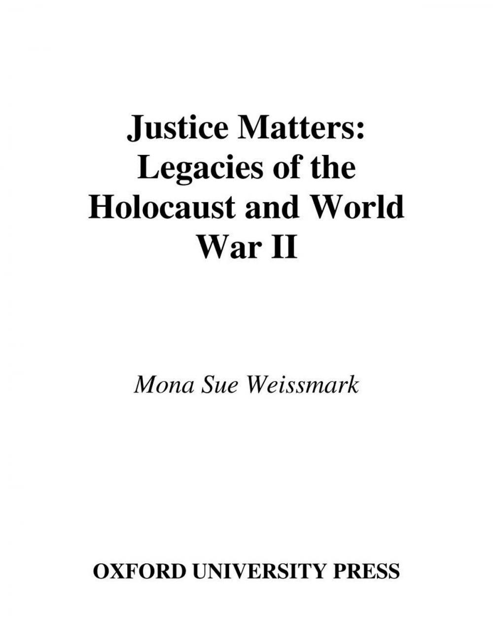 Big bigCover of Justice Matters : Legacies of the Holocaust and World War II